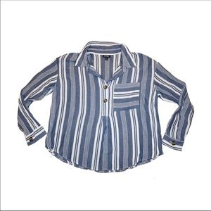Ana striped button up collared blouse (Size L)
